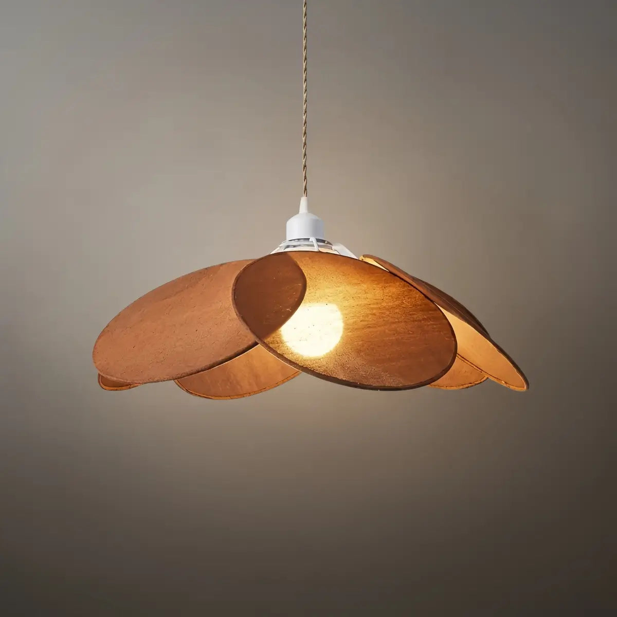 Zenno Farmhouse Metal & Fabric Pendant Light